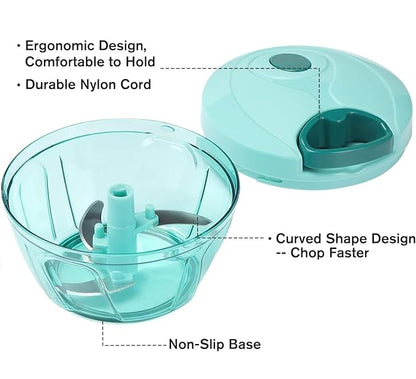 manual thread vegetable chopper with container - SkultLife