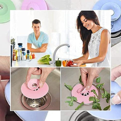Silicone Kitchen Sink Strainer (Random Color) (Pack of 3)