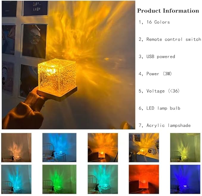 Aurora Glow LED Night Lamp – Wave Crystal Multicolor Light