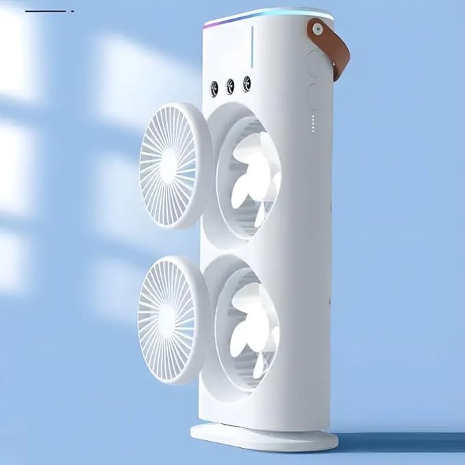 Double Ended Portable Mist Spray Fan USB Rechargeable – Portable Cooling Fan – SkultLife