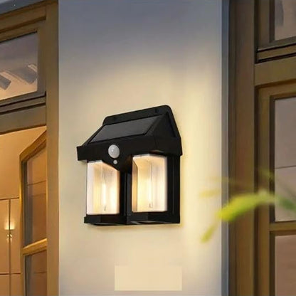Solar wall light motion sensor waterproof outdoor security