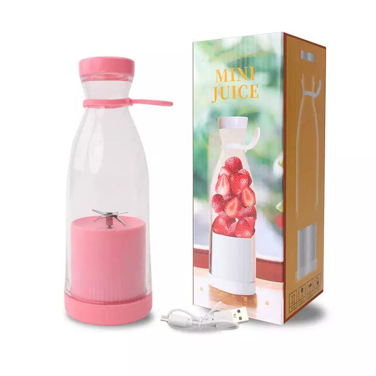 5334a Blender Portable Juicer For Smoothie  Juice  Vegetable Shakes With 6 Blades Wireless Charging Mini Personal Size Mixer Bottle Grinder 420 Ml Multicolor