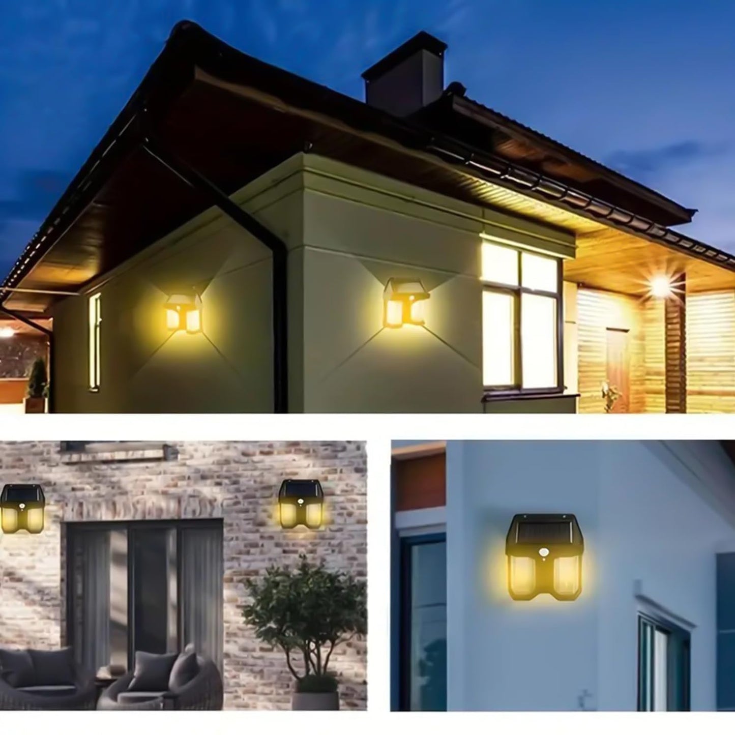 Solar wall light motion sensor dusk to dawn auto mode