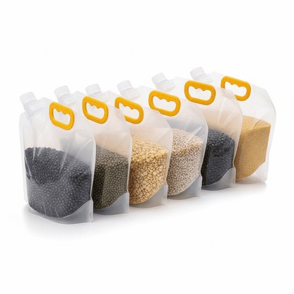 Reusable Grain Storage Bags Pack of 5 – Airtight Food Storage Pouches – SkultLife