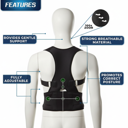 posture corrector belt for men women – Adjustable Back Support Brace – SkultLife