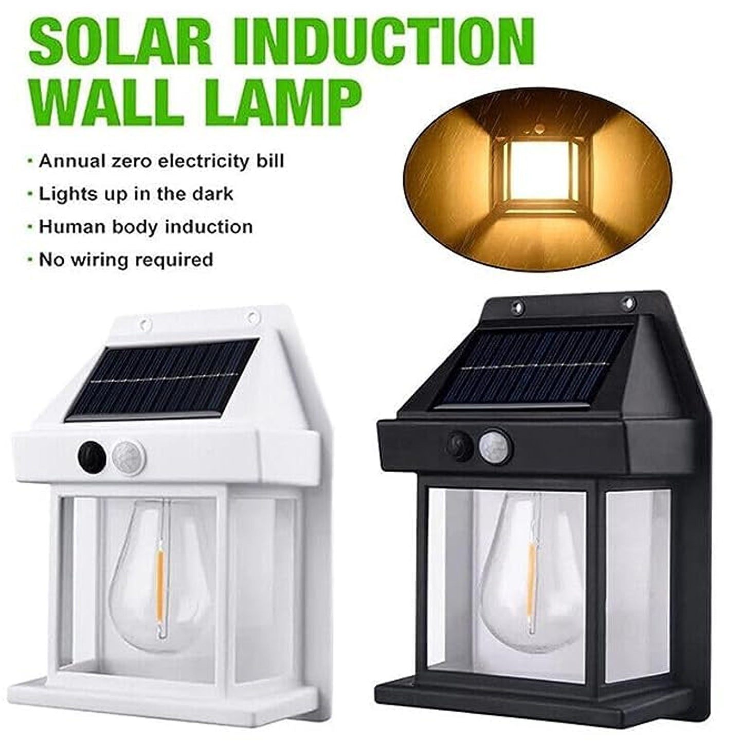 Solar motion sensor wall light Outdoor Wireless Dusk To Dawn Porch Lights Fixture Solar Wall Lantern With 3 Modes  Motion Sensor Waterproof Exterior Lighting With Clear Panel (1 Pc )